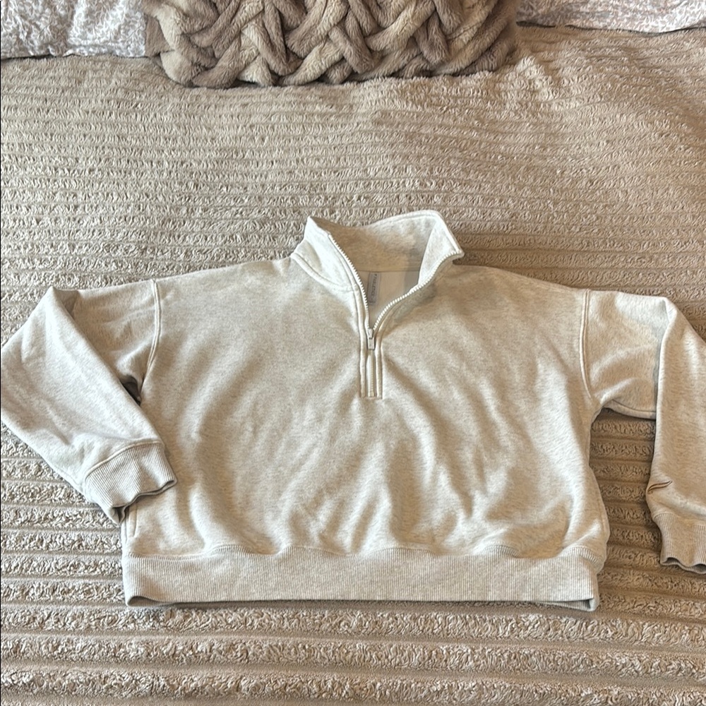 Light Grey Quarter-Zip Pullover
